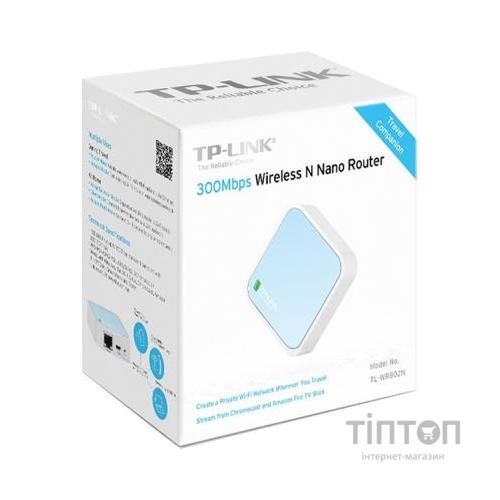 Маршрутизатор TP-Link TL-WR802N N300, 1xFE WAN/LAN, 1xmicro USB nano router (TL-WR802N)