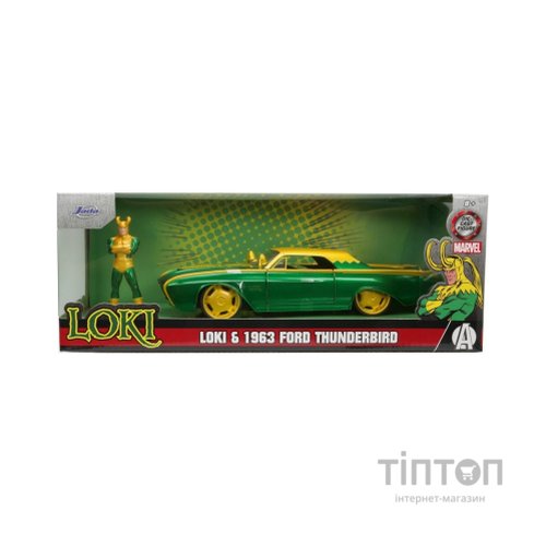 Машина Jada металева Марвел Форд Тандерберд 1963 з фігуркою Локі 1:24 (253225026)