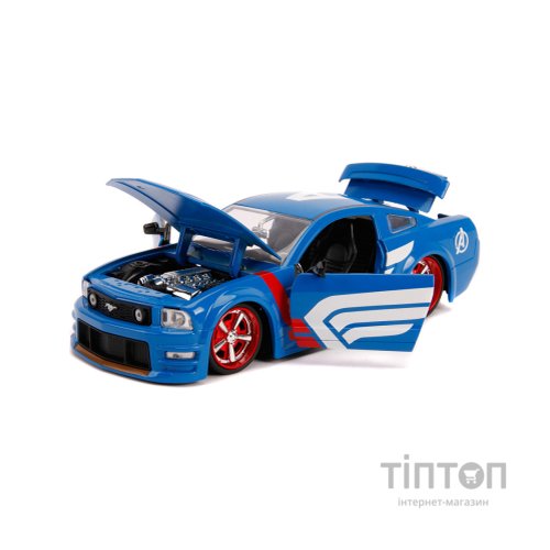 Машина Jada металева Марвел Месники Ford Mustang GT (2006) + фігурка Капітана Америки 1:24 (253225007)