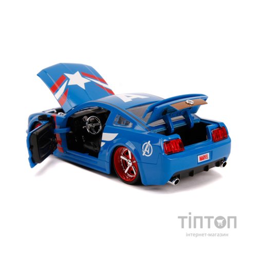 Машина Jada металева Марвел Месники Ford Mustang GT (2006) + фігурка Капітана Америки 1:24 (253225007)