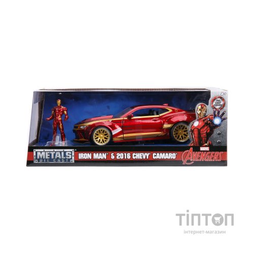 Машина Jada металева Марвел. Месники: Шевроле Камаро (2016) з фігуркою Залізної людини 1:24 (253225003)
