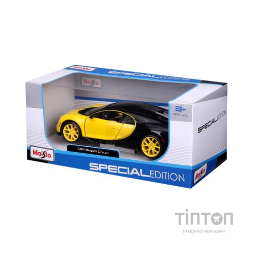 Машина Maisto Bugatti Chiron 1:24 Чорно-жовта (31514 black/yellow)