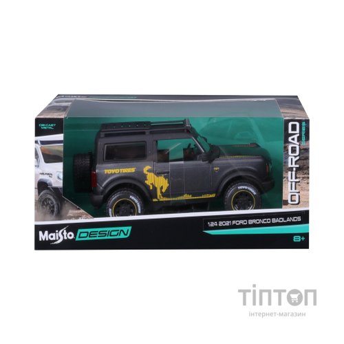 Машина Maisto Ford Bronco 2021 Badlands 1:24 Сірий металік (32541 met. grey)
