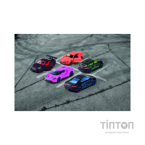 Машина Majorette Набір металевих Яскравий гонщик з неоновими елементами 7.5 см, 5 штук (2053179)