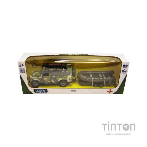Машина TechnoDrive Land Rover Defender Милитари з човном (520191.270)