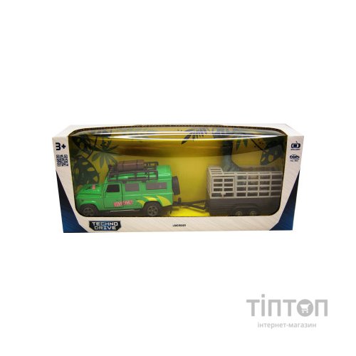 Машина TechnoDrive Land Rover причепом і динозавром (520178.270)