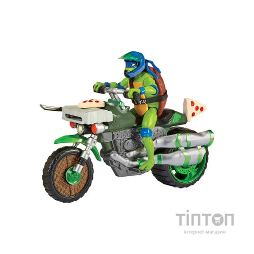 Машина TMNT Бойовий транспорт з фігуркою - Леонардо На Мотоциклі (83431)