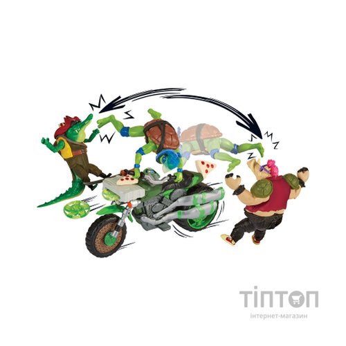Машина TMNT Бойовий транспорт з фігуркою - Леонардо На Мотоциклі (83431)