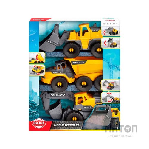 Машинка для дітей Dickie Toys набір "Вольво. Будівельна техніка" (3725007)