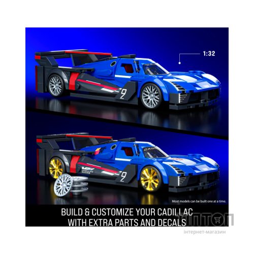 Масштабна модель автомобіля Hot Wheels Brick Shop Speed Cadillac Project GTP Hypercar 236 деталей (JFR89)
