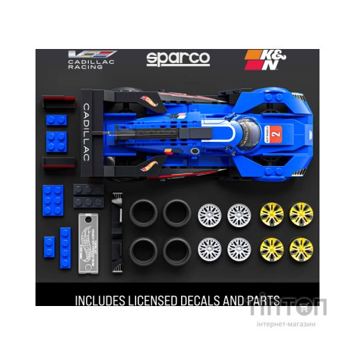 Масштабна модель автомобіля Hot Wheels Brick Shop Speed Cadillac Project GTP Hypercar 236 деталей (JFR89)