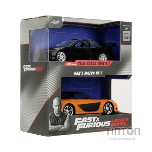 Масштабна модель автомобіля Jada набiр автомоделей Fast and Furious Mazda PX-7 і Honda Civic EJ1 (253202011)
