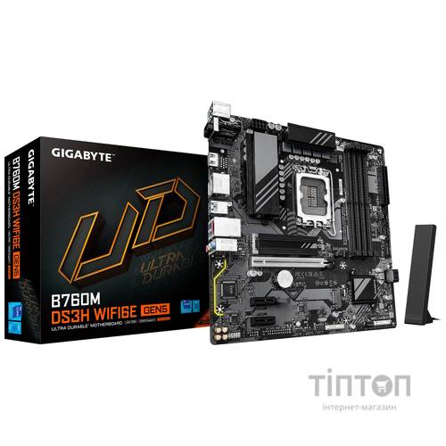 Материнська плата Gigabyte B760M DS3H WiFi6E Gen5 Socket 1700