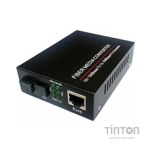 Медіаконвертер 10/100Base-TX to 100Base-F 1310нм, SM, SC/PC, 20 км FoxGate (EC-B-0,1-1SM-1310nm-20-LFP)