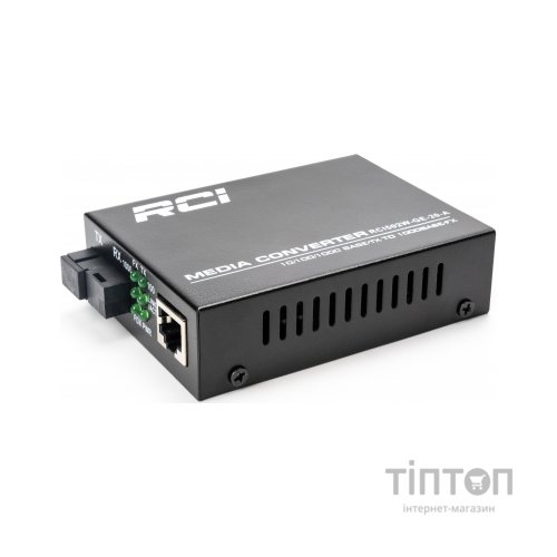 Медіаконвертер RCI 1G, 20km, SC, RJ45, Tx 1310nm standart size metal case (RCI502W-GE-20-A)