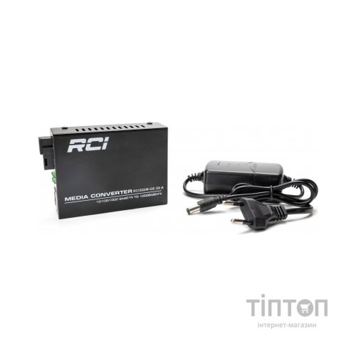 Медіаконвертер RCI 1G, 20km, SC, RJ45, Tx 1310nm standart size metal case (RCI502W-GE-20-A)