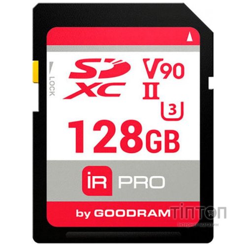 Memory card Secure Digital 128Gb GoodRAM IRDM PRO SDXC V90 UHS-II U3 Retail (IRP-S9B0-1280R11)