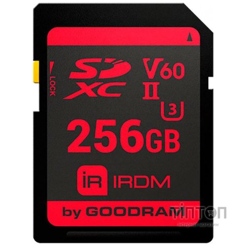 Memory card Secure Digital 256Gb GoodRAM IRDM SDXC V60 UHS-II U3 Retail (IR-S6B0-2560R11)