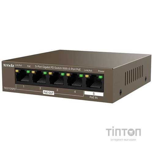 мереж.акт TENDA TEG1105PD Гігабітний PoE подовжувач з живленням від PoE