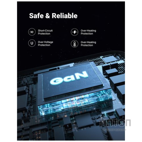 мережева зарядка UGREEN CD254 100W 2xType-C GaN PD Fast Charger (Чорний)