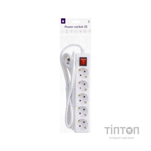 Мережевий фільтр живлення 2E 5xSchuko, 3м (2E-U05ESM3)