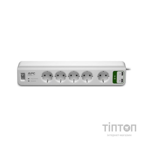 Мережевий фільтр живлення APC Essential SurgeArrest 5 outlets ++ 2 USB (5V, 2.4A) (PM5U-RS)