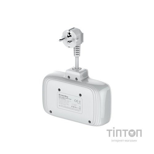 Мережевий фільтр живлення ColorWay CW-CHE24PDW 2 розетки/4USB (CW-CHE24PDW)