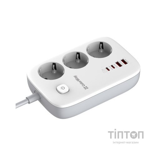 Мережевий фільтр живлення ColorWay CW-CHE34PDW 3 розетки/4USB (CW-CHE34PDW)