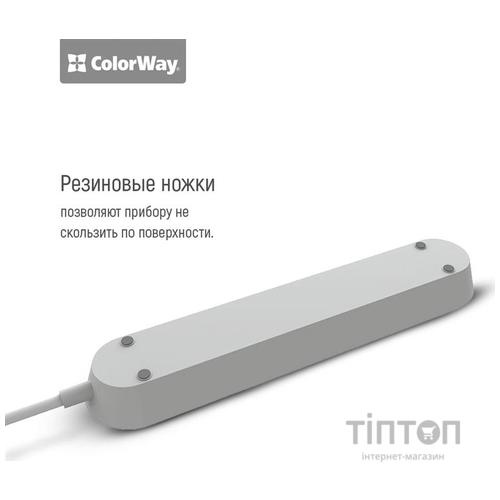 Мережевий фільтр живлення ColorWay CW-CHU33B, 3 розетки/3USB Black 1.8M (CW-CHU33B)