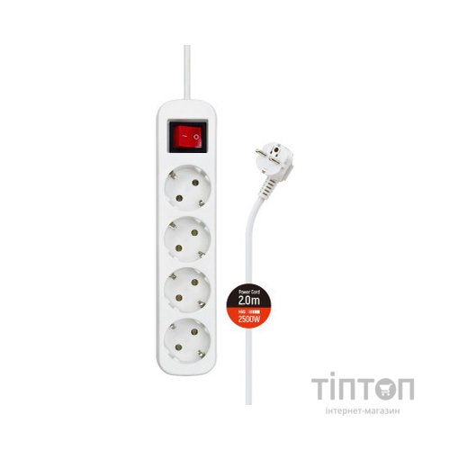 Мережевий фільтр живлення ColorWay CW-PSEA42W/ 2M white (CW-PSEA42W)