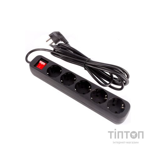 Мережевий фільтр живлення ColorWay CW-PSEA52BK, 5 розеток/ 2M black (CW-PSEA52BK)