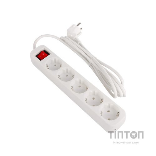 Мережевий фільтр живлення ColorWay CW-PSEA52W, 5 розеток/ 2M white (CW-PSEA52W)