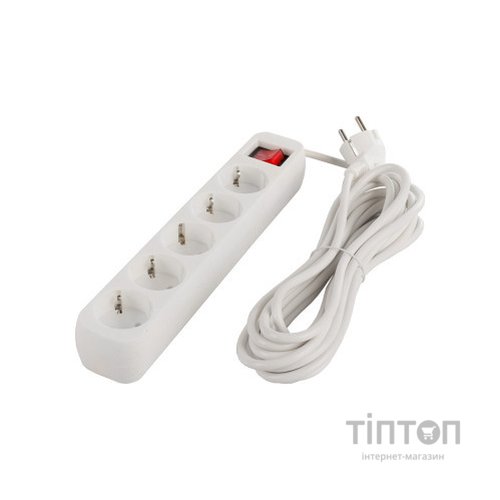 Мережевий фільтр живлення ColorWay CW-PSEA52W, 5 розеток/ 2M white (CW-PSEA52W)