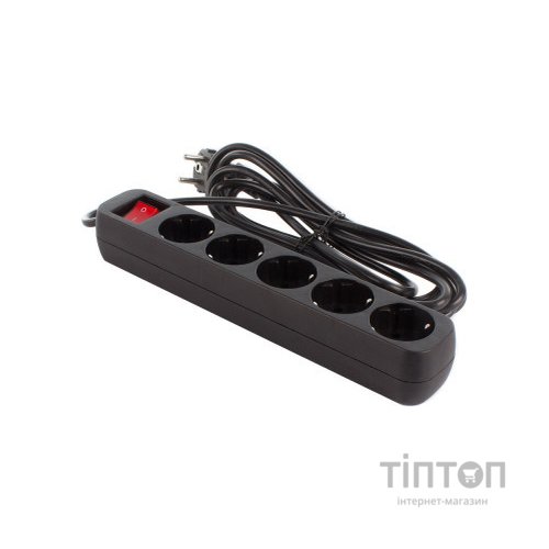 Мережевий фільтр живлення ColorWay CW-PSEA53BK, 5 розеток/ 3M black (CW-PSEA53BK)
