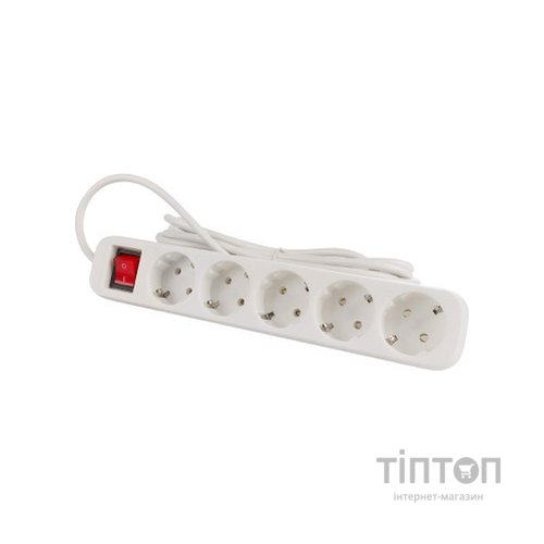 Мережевий фільтр живлення ColorWay CW-PSEA53W, 5 розеток/ 3M white (CW-PSEA53W)