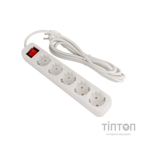Мережевий фільтр живлення ColorWay CW-PSEA53W, 5 розеток/ 3M white (CW-PSEA53W)