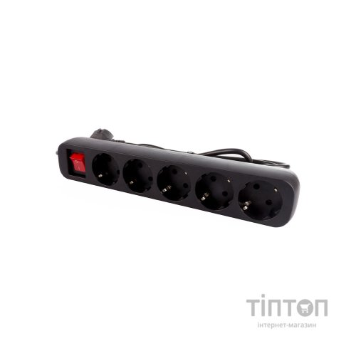 Мережевий фільтр живлення ColorWay CW-PSEA55BK, 5 розеток/ 5M black (CW-PSEA55BK)