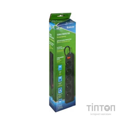 Мережевий фільтр живлення Defender ES 3m 5 троянд. black (99485)