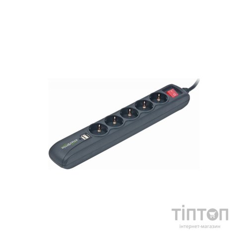 Мережевий фільтр живлення EnerGenie SPG5-U2-5 Power strip with USB charger, 5 sockets, (SPG5-U2-5)