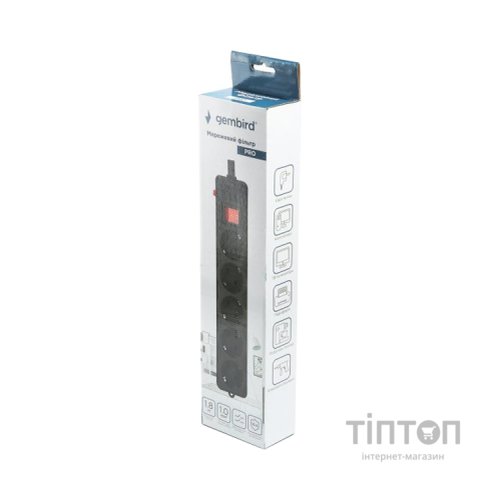 Мережевий фільтр живлення Gembird SPG5-G-6B-PRO