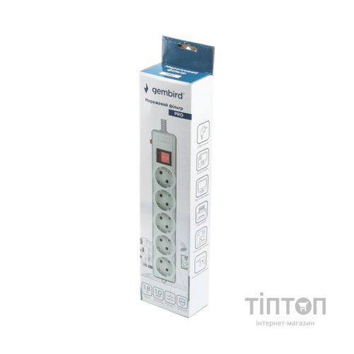 Мережевий фільтр живлення Gembird SPG5-G-6G-PRO