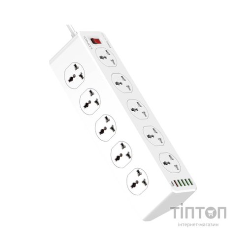 Мережевий фільтр живлення LDNIO SC10610, 5роз + 3USB (SC10610)