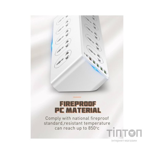 Мережевий фільтр живлення LDNIO SC10610, 5роз + 3USB (SC10610)