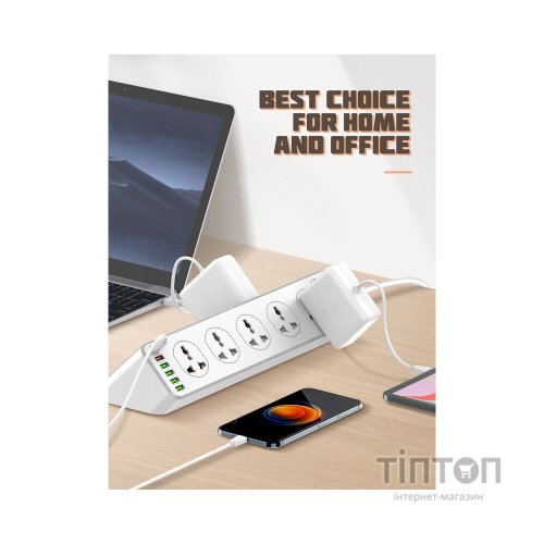 Мережевий фільтр живлення LDNIO SC10610, 5роз + 3USB (SC10610)