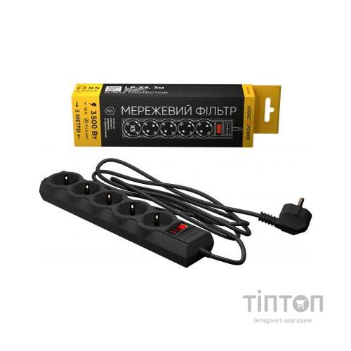 Мережевий фільтр живлення LogicPower LP-X5 PREMIUM, 3m black (9584)