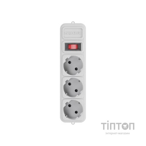 Мережевий фільтр живлення Maxxter SPM3-G-6G серый 1.8 м кабель, 3 розетки (SPM3-G-6G)