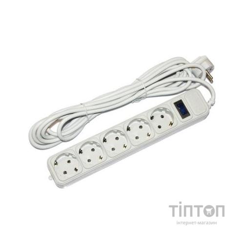 Мережевий фільтр живлення Merlion 5 розеток, 4.5 м (G545)