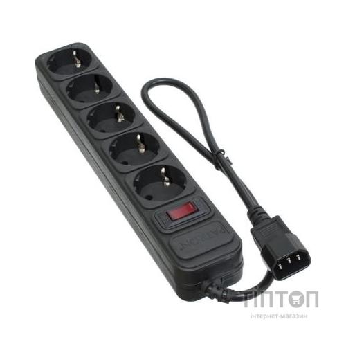 Мережевий фільтр живлення Patron 0.5 m3*1mm2 (SP-1052U) 5 розеток BLACK (EXT-PN-SP-1052U)
