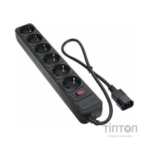 Мережевий фільтр живлення Patron 0.5 m3*1mm2 (SP-1062U) 6 розеток BLACK (EXT-PN-SP-1062U)