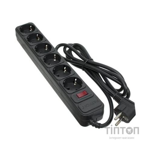 Мережевий фільтр живлення Patron 1.8 m3*1.5mm2 (SP-1662) 6 розеток BLACK (EXT-PN-SP-1662)